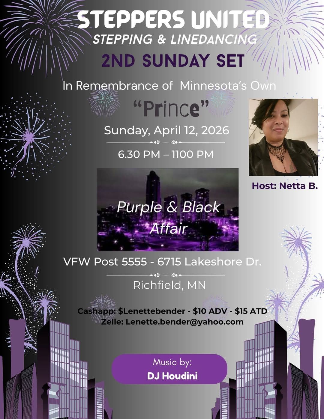 Steppers United 2nd Sunday Set: Purple & Black Affair - In Remembrance of Prince
